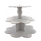 3 Tiered White Cup Cake Stand